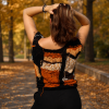 Textured patchwork knit top shown from the back