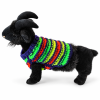 Almost Invisible white (3) Almost Invisible neon striped knitted pet sweater on white background