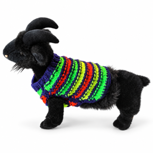 Almost Invisible white (3) Almost Invisible neon striped knitted pet sweater on white background