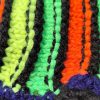 Candy Stripes Details Close-up of neon striped knit on the Candy Stripes pet sweater