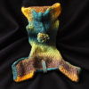 Chief of the Forest knitted pet hoodie with pom-pom laid flat